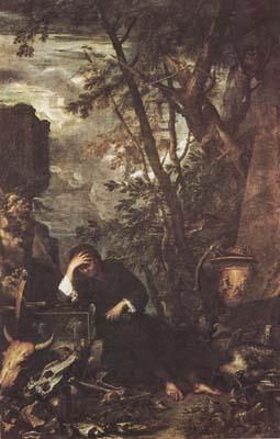 Salvator Rosa Democritus in Meditation (mk08) Norge oil painting art